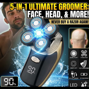 [SG Stock] 5-in-1 Electric Shaver for Men | IPX6 Waterproof Cordless Razor | 5D Floating Head Shaver with Nose Hair Trimmer & Facial Brush
