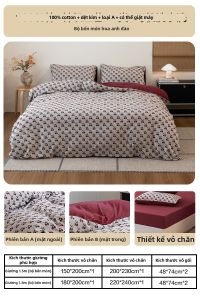 Mercury | Bộ Đồ Chăn Ga Gối 4 Mảnh Phù Hợp Da Nude 100% Cotton