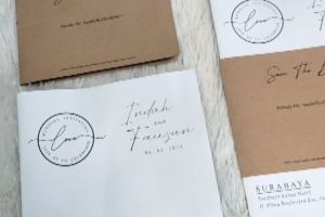 [50 pcs] Undangan Pernikahan Simple Aesthetic Sabuk - Kartu Undangan Pesta Pernikahan - MATTE BWK 01