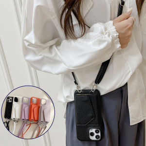 For iPhone 17 Pro Max  iPhone 16 Pro Max 15 Pro Max iPhone 14 pro max iPhone 13 Pro Max iPhone 11 Pro iPhone 12 Pro XR XS Max X 8 7 Plus SE 2022 With Wristband Crossbody Soft Lanyard Strap Card Holder Luxury Leather Wallet Mobile Case
