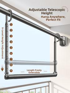 WEILAISHI | Extendable Wall-Mounted Clothes Hanging Rod