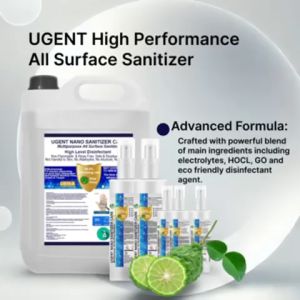 Ugent Nano Sanitizer Combo (5L + 2x300ml + 3x100ml) | High-Performance Disinfectant Eco-Friendly Kaffir Lime Scent