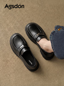 Agsdon | Comfortable Thick Sole Black Loafers