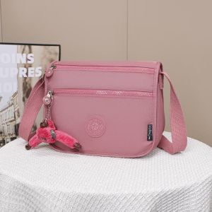 FLS Multi-compartment Shoulder Sling Bag for Women with Monkey Keychain Ladies Cross Body Bag Waterproof