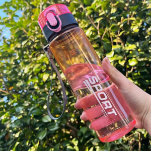 Gradient Sports Water Bottle with Easy-Carry Strap Leak-Proof PC Material BPA-Free Ideal for Gym Hiking