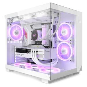 Pccooler | Frameless Pure White Gaming Water Cooling Computer Case
