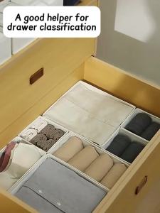 Drawer-Style Closet Storage Organizer Space-Saving Foldable Fabric Box Ideal for Socks and Underwear Storage in Closets and Co