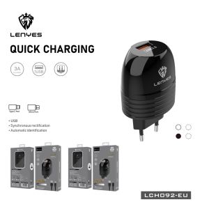 Charger LENYES LCH092 Fast Charging QC3.0 kabel data Type C Micro USB cas universal HP android original