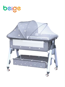 เปลนอนเด็ก เปลเด็ก  เตียงนอนเด็ก เตียงเด็กทารก All in 1 BABY BEDSIDE CRIB แรกเกิด-3 ปี เตียงเด็กแรกเกิด ปรับได้ มีล้อ พร้อมมุ้งกันยุง พับเก็บได้ พกพาง่าย เตียงสำหรับเล่นเกม ออกแบบตามสรีรศาสตร์เพื่อสุขภาพ