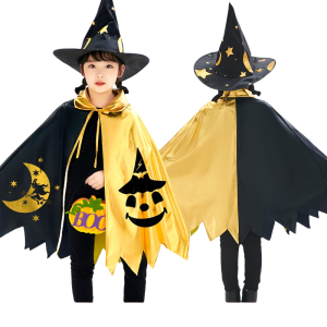 Little Witch Cape with Hat Cape 3-14 years old girls PROM party Cosplay costume