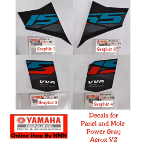 DECALS FOR PANEL AND MOLE POWER GRAY AEROX V2 YAMAHA GENUINE PARTS