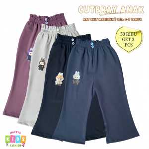 Bundle 3PCS Celana Anak Cutbray Motif Labubu | Bahan Stretch | 3–8 Tahun | Viral