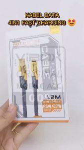 Vibox 1m Kabel 4 in 1 convertible metal fast data cable braided cable 65W 3.9ft USB C USB A 27W multiple charging cable type C to iOS iPad Type-C to Type-C
