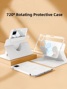 Mengmu Redmi Xiaomi Tablet 7SPro 2025 Case 12.4 Inch Magnetic Attraction Detachable with Pen Slot 720 Rotation Anti-Bend Shell