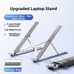 HP | Lovely Foldable Portable Laptop Stand Aluminium Base Silicone Anti-slip Desk Raising Cooling