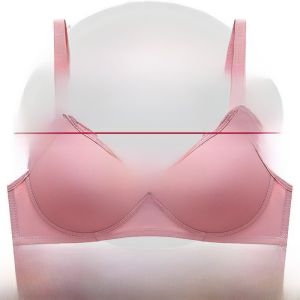 Comfortable Thin No Steel Ring Womens Bra Smooth Seamless Nylon Fabric Breathable Gathered Chest for Middle-Aged Women