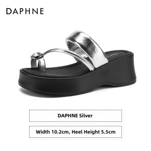 Daphne | Silver Toe Post Platform Sandals