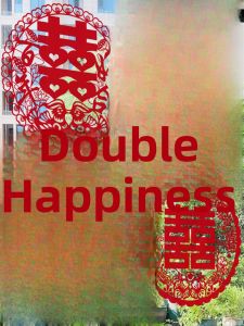 Wedding Static Cling Window Glass Decals Couple Names Chinese Character Xǐ Decorations for Wedding Car Room And Celebration