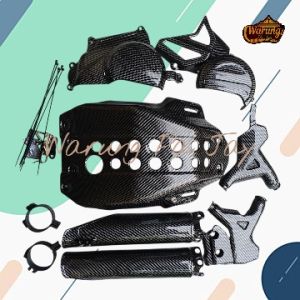 TUTUP MESIN HONDA CRF 1501 FULLSET BLACK CARBON WTP MOTIP 56PAKET 4 PCSTUTUP MESINTUTUP RANGKATUTUP LUMPUR & TUTUP SHOCKBREAKER DEPAN KANAN DAN KIRI