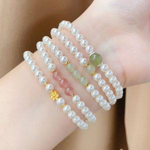 Exquisite Pearl Bracelet for Women Ultra-Thin Elegant Fashionable Turpan Jade String Beads Bracelet Versatile And Stylish
