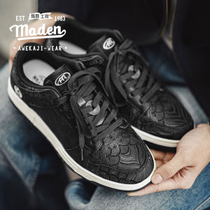 MADEN brand mens youth 2024 autumn new style Chinese style silk board shoes mens shoes autumn new style niche design sports and leisure shoes retro versatile trendy shoes