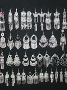 Exaggerated Silver Earrings Ethnic Minority Headwear for Miao Dance Performance  out New Style Alloy Plated Silver Jewelry