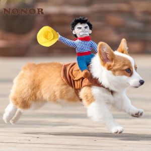 Halloween Dog Costumes Funny Cowboy Outfit Party Pet Clothes Dressing Up Jacket Coats Bulldog Chihuahua Small Large Dogs Puppy