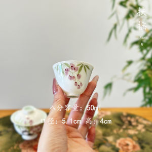 Fuyao Chinese Style Hand-Painted Orchid Tea Cup Ladies Special Premium Guest Cup Ceramic Underglaze Color Tea Drinking Cup