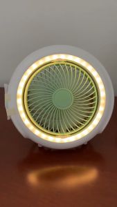 Quạt tích điện để bàn quạt mini tích điện quạt để bàn văn phòng có bóng đèn led 3 tốc độ gió quạy xoay 180 độ có thể gấp gọn cổng sạc usb tiện lợi