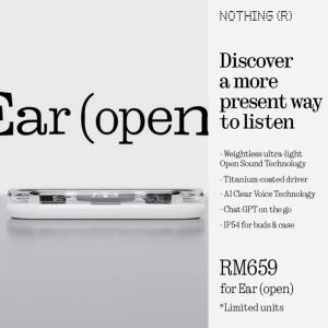 Nothing Ear (open) | Weightless ultra-light Open Sound | Titanium driver | AI Clear Voice Tech | Chat GPT | IP54