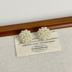 Elegant round Bead Raspberry Red Drop Earrings Womens Fashion Jewelry  out New Years Fine Accessories Korean Style