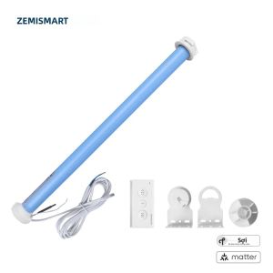 Zemismart Matter Thread Động Cơ Rèm Cuốn Thông Minh Cho Ống 38mm Điều Khiển Cửa Cuốn Điện Tương Thích Với Google Home Smartthings