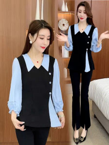 เสื้อเชิ้ตแขนสั้นผู้หญิงทรงหลวมปิดหน้าท้องสไตล์ใหม่ฤดูใบไม้ผลิปี 2025 เสื้อเชิ้ตแขนยาวทรงหลวมสไตล์เกาหลีสำหรับผู้หญิง