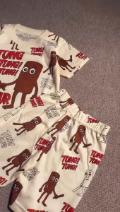 Setelan Baju Harian Anak Motif Lucu Bahan Katun Adem Ready Usia Anak 3 Bulan-10 Tahun Lengan Pendek