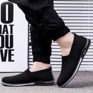 Leedoo Sepatu Karet Slop Hitam Pria Dewasa Buat Kerja Slip On Kasual Casual Sneakers Sepatu Bata Cowok Keren Buat Gaya Kerja Casual Santai Cowok Shoes Pantofel MR134