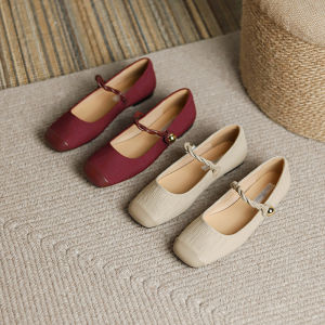 French Vintage High-End Feeling Mary Janes Flat Heel Shoe for Women Spring New Chinese Style Cheongsam Companion Ladies Shoe