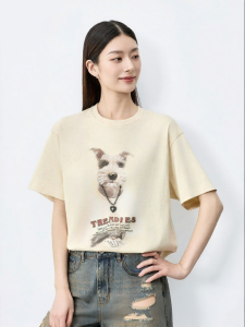 INLIFE | American Style Loose Round Neck Printed Short Sleeve Cotton T-shirt