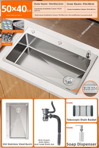 TAOSHI | 304 Stainless Steel Kitchen Sink Large Single Basin