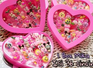 PROMO CINCIN ANAK PEREMPUAN 1 BOX ISI 36PCS+ MAINAN CINCIN ANAK PEREMPUAN LUCU+PERHIASAN IMITASI ANAK PEREMPUAN MOTIF LUCU