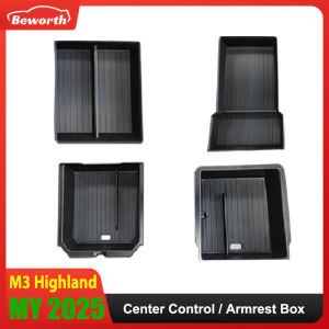 For Tesla Model Y Launch Juniper 2025+ Model 3 Highland 2024 Center Console Eyeglasses Case Armrest Storage Box Tray Upper&Lower