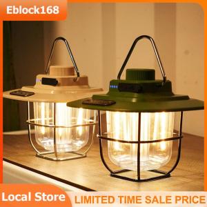 Outdoor Retro Camping Tent Lamp Rechargeable Hanging Camping Light LED Emergency Lamp Portable Multifunctional Waterproof Camping Lantern