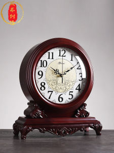 Weifred Traditional Chinese Style Wooden Desktop Clock Vintage Living Room Decorative Accessories Old Fashioned Standing Clock