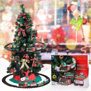 [Ganlitong] Christmas Train Set With Sounds And Lights Electric Rail Car Toy Mini Train Toy Set For Christmas And Home Decoration