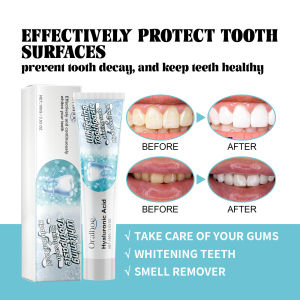 Hyaluronic Acid Whitening Toothpaste Brightens Teeth Instantly Removes Stains Enamel Safe Formula Freshens Breath For Sensitive Teeth