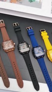 JJAM VIRAL JAM TANGAN WANITA RUBBER HUSH PUPPIES SEGI CHRONO TANGGAL AKTIF