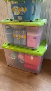 Super Plast กล่องเก็บของ มีล้อ ลังพลาสติกใหญ่ 50L ลังใส่ของ ลังใส่เสื้อผ้า ลายน่ารัก สีสันสดใส 40 x 54 x 33 cm. รุ่น SBOX50