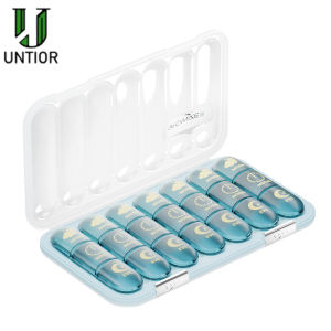 Untior AM/PM Pill Case Transparent Portable Medicine Organizer Travel Pill Case Great for Storing Vitamins Pills Supplements