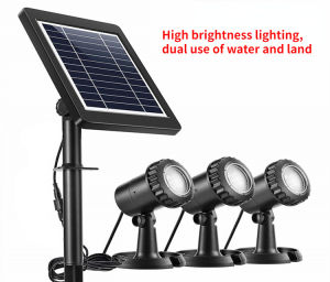 IP68 chống thấm nước năng lượng mặt trời dưới nước ánh sáng sân ngoài trời hồ bơi trang trí ánh sáng cảnh quan hồ cá