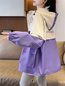 Áo Khoác Gió Dáng Rộng Thời Trang Nữ Xuân Thu 2025 Phong Cách Hàn Quốc Mới Thiết Kế Màu Khối Áo Khoác Công Sở Thời Trang