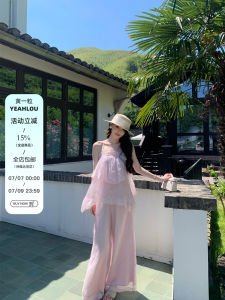 Lacy Layered Halter Neck Cooling Jumpsuit